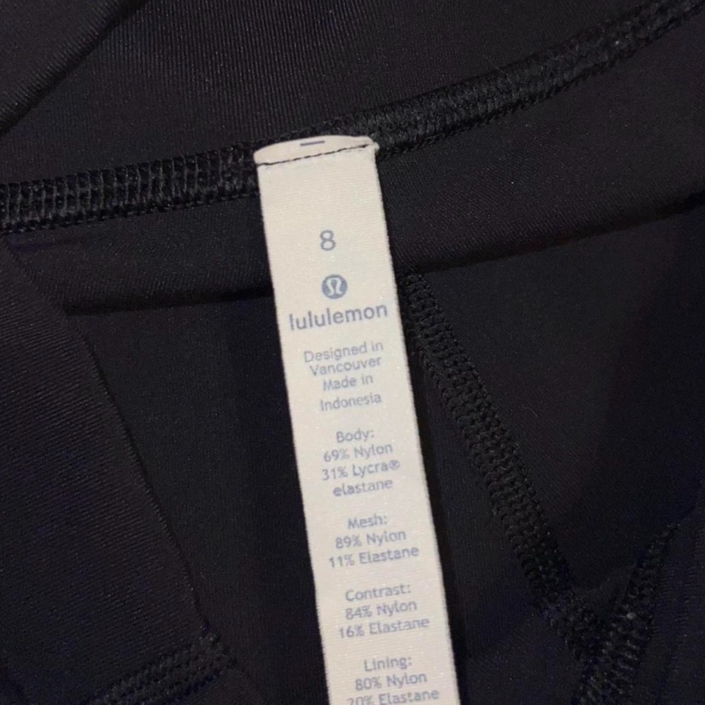 Lululemon Athletica Black Leggings with Mesh Detail - Picture 5 of 5